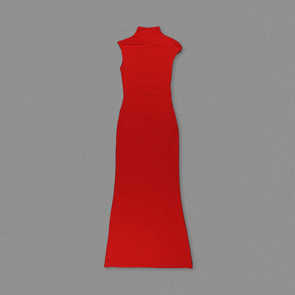 Draped Backless Maxi Dress Red HV0063