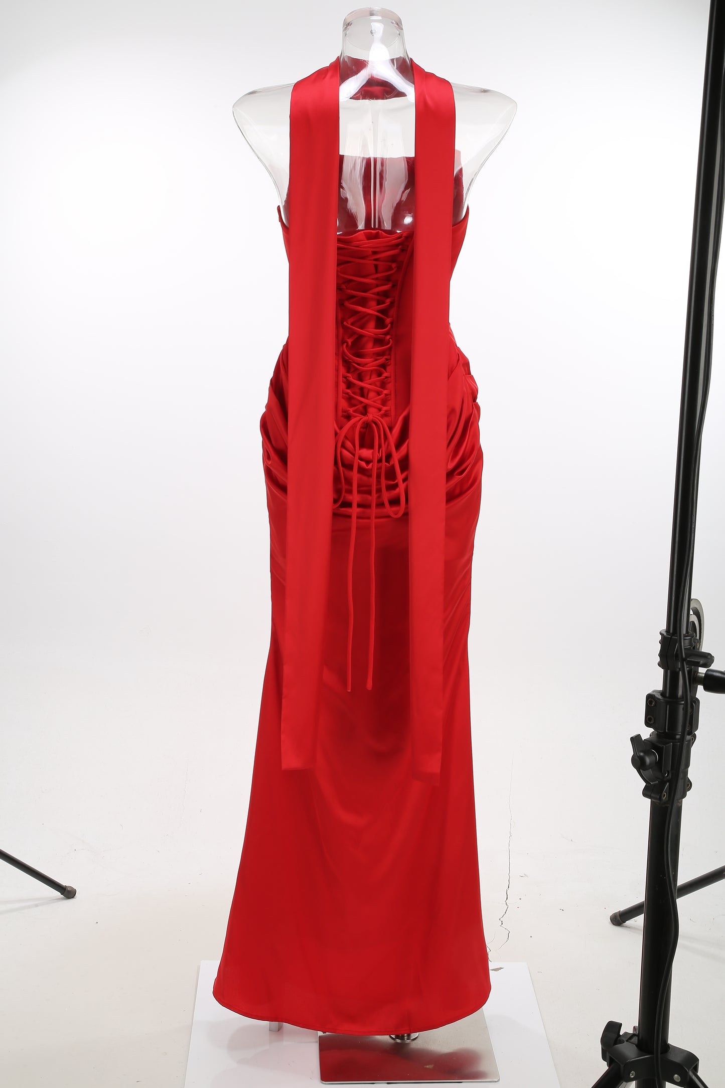 Strapless Draped Corset Maxi Dress HV3156