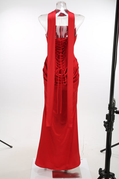 Strapless Draped Corset Maxi Dress HV3156