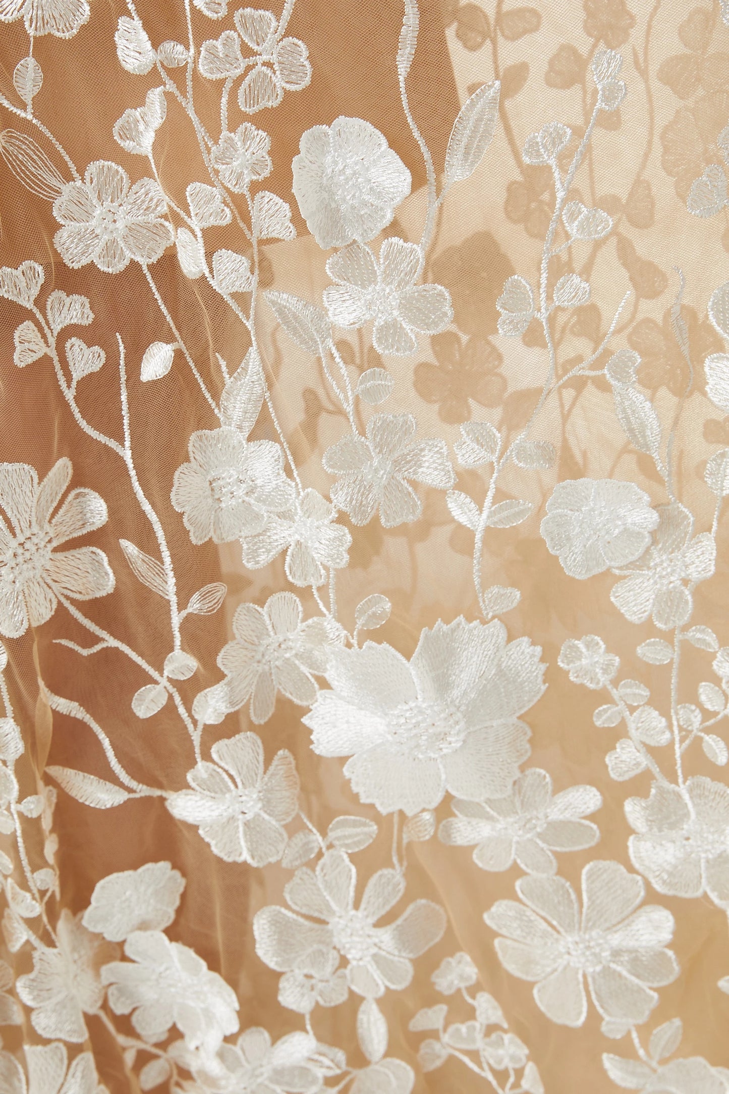 Floral Embroidered Maxi Dress White Nude HV1501