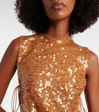 Sequin Maxi Dress Orange HV0014
