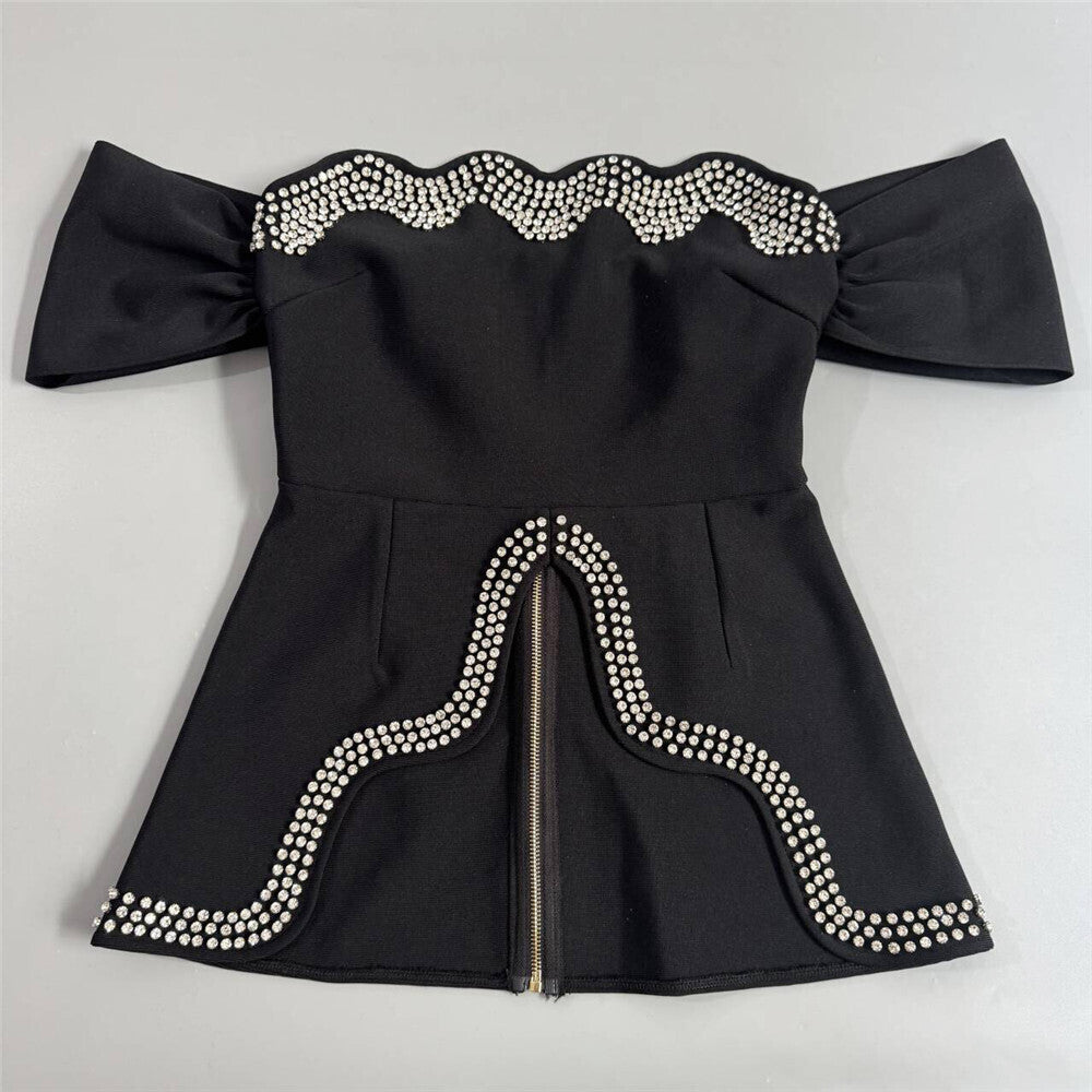 Crystal Two Piece Maxi Dress Black HV2645