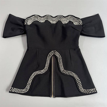 Crystal Two Piece Maxi Dress Black HV2645