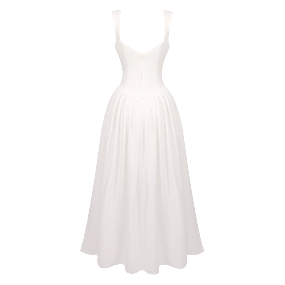 Structured A Line Maxi Dress White HV0162