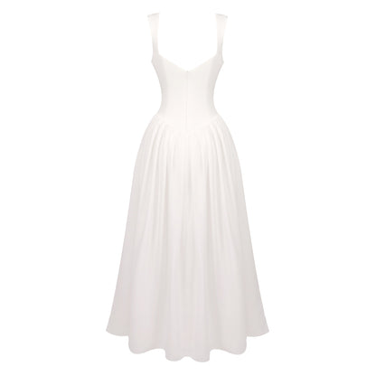 Structured A Line Maxi Dress White HV0162