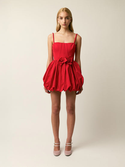 Floral Bubble Dress Red HV3075