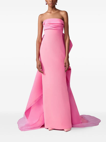 Strapless Bow Detail Maxi Dress Pink HV2720