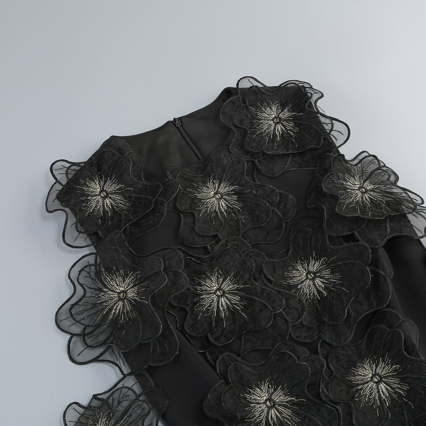 Mesh Floral Detail Dress Black HV2546