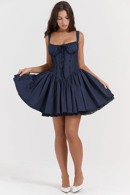 Lace Insert A Line Corset Dress HV3048