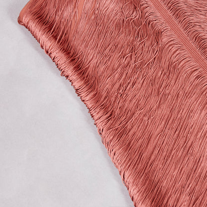 Halter Tassel Detail Maxi Dress Rust
