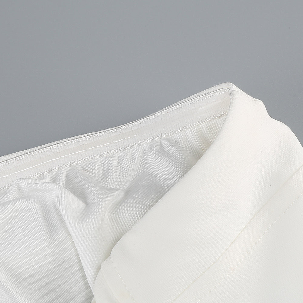 Strapless Puff Dress White
