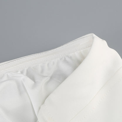 Strapless Puff Dress White