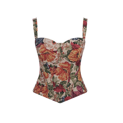 Floral Structured Bustier Top HV3038