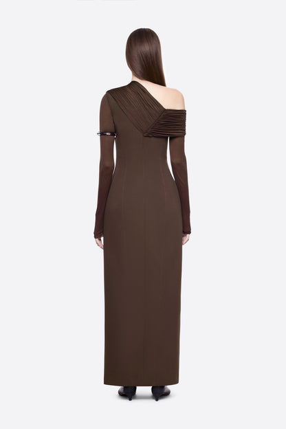 Long Sleeve Draped Detail Maxi Dress HV0057