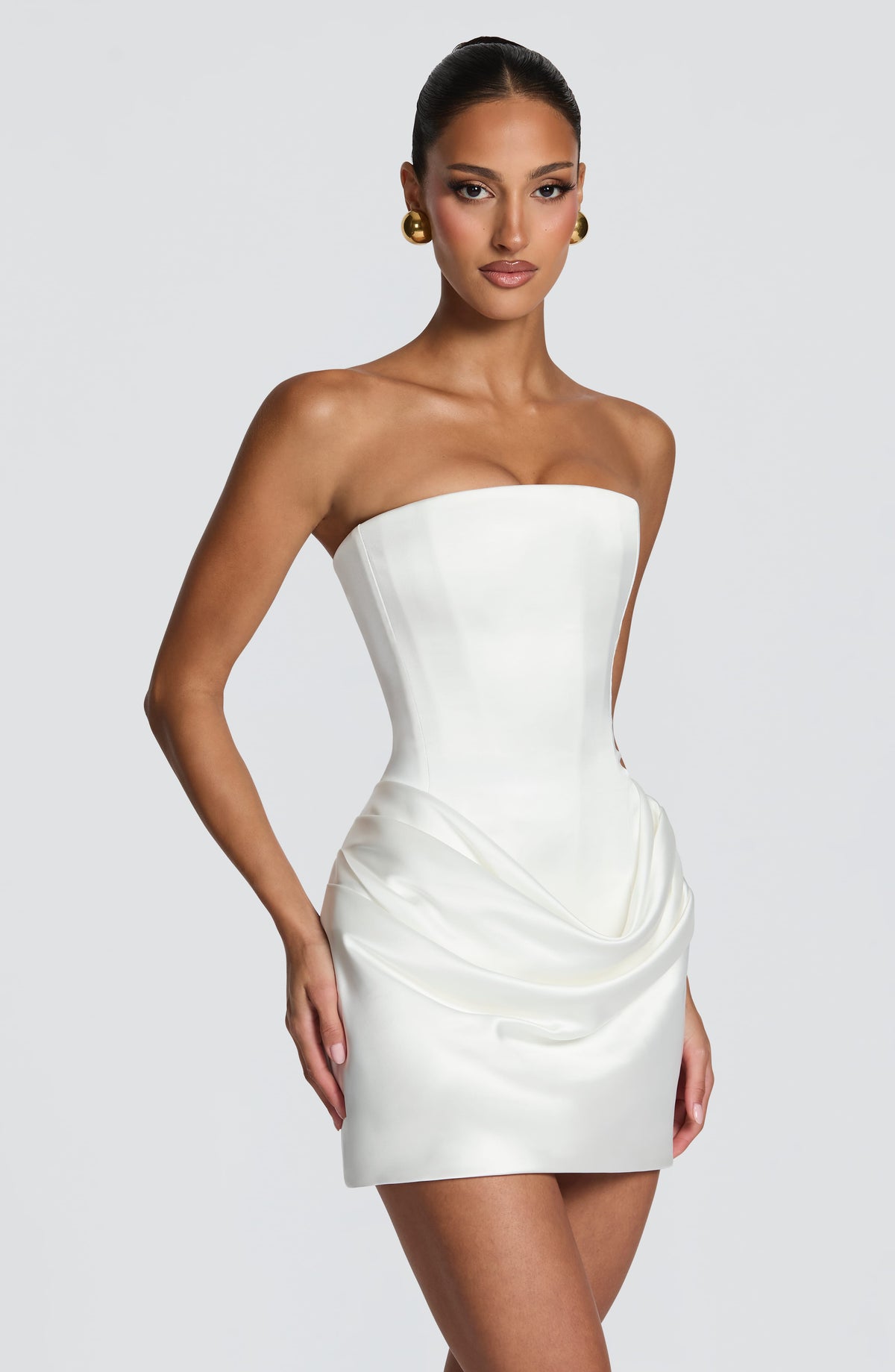 Draped Bardot Corset Dress HV3206