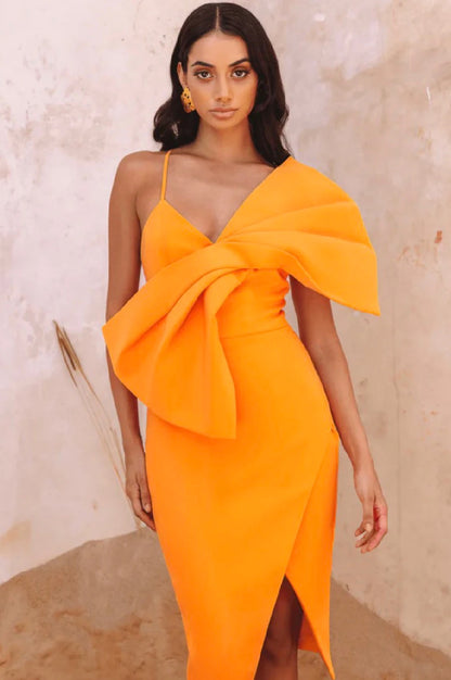 Bow Detail Midi Dress Amber HV0007