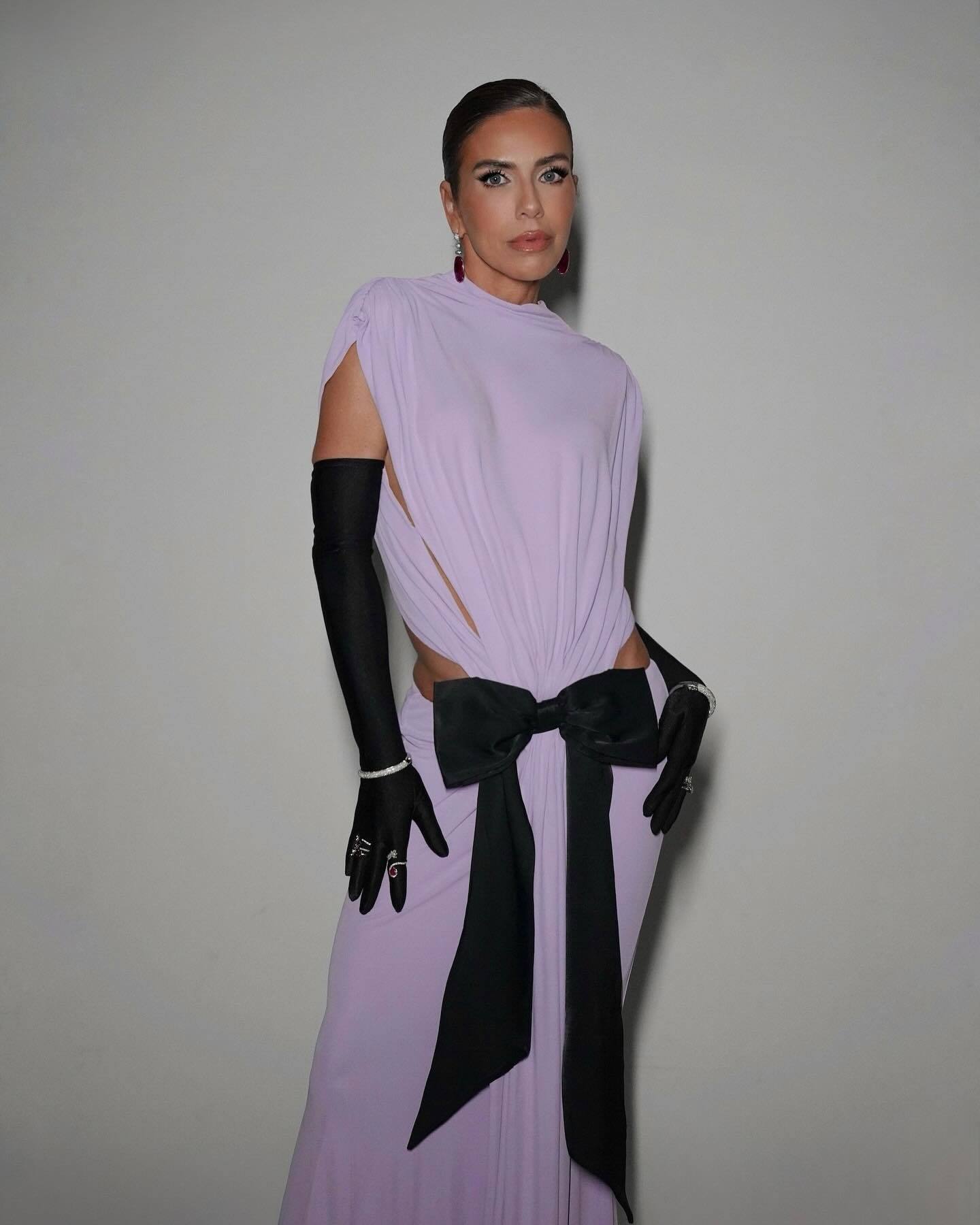 Bow Backless Maxi Dress Lavender HV2269