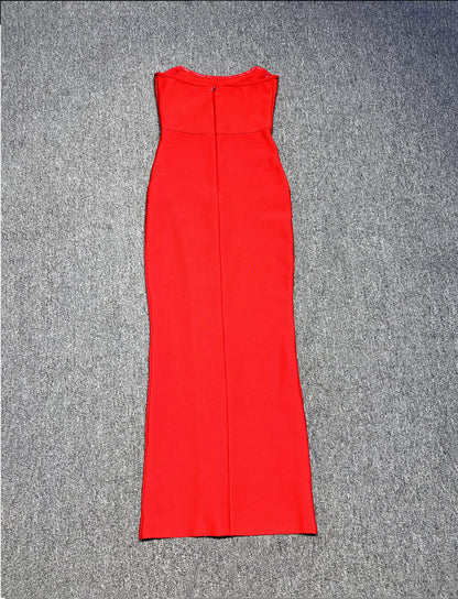 Crystal Strapless Maxi Dress Red HV1359