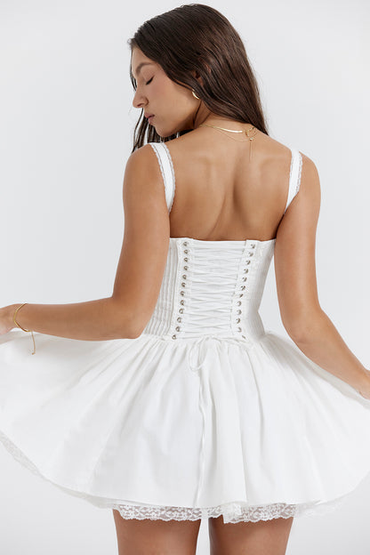 Lace Insert A Line Corset Dress HV3048