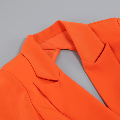 Long Sleeve Cut Out Jumpsuit Orange