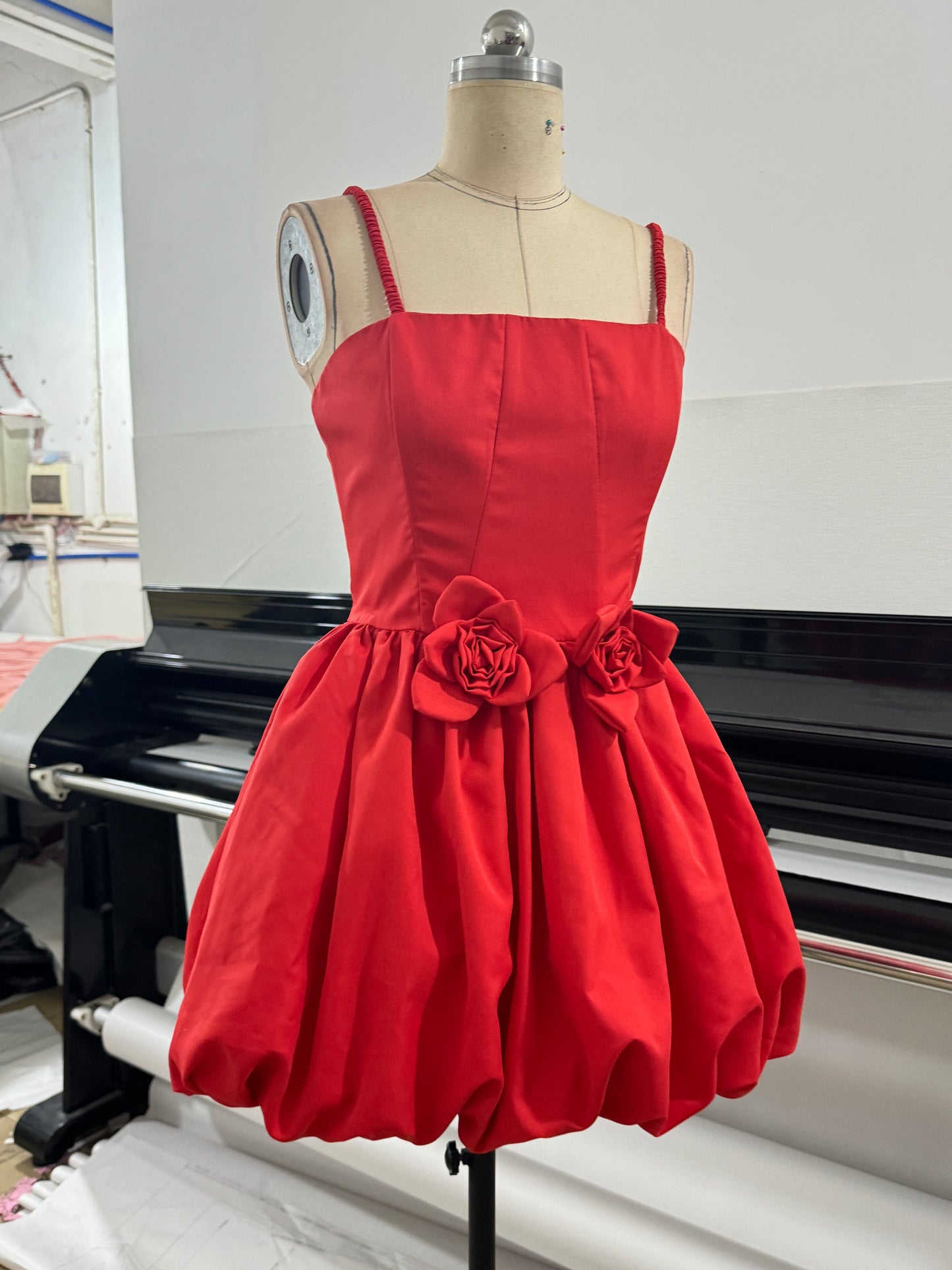 Floral Bubble Dress Red HV3075