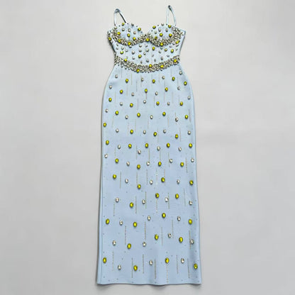Crystal Embellished Bustier Maxi Dress HV2894