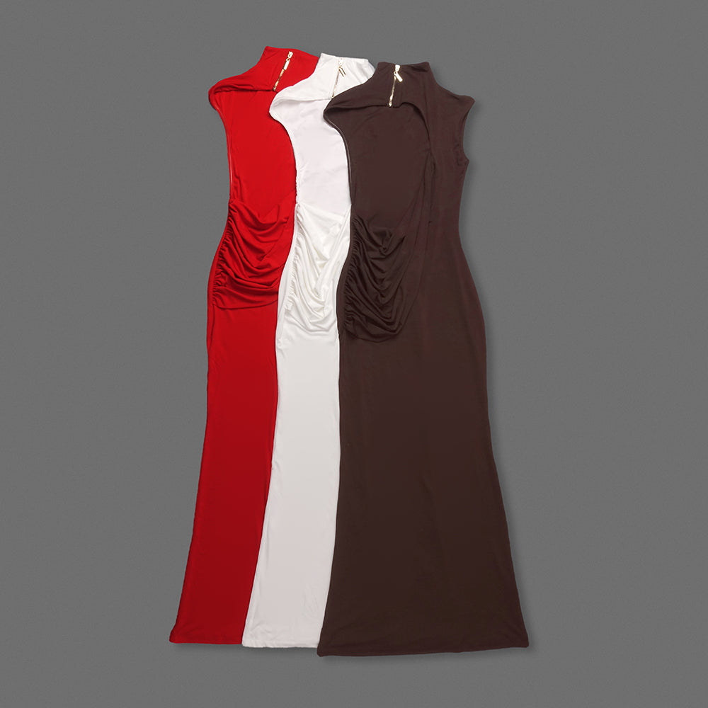 Draped Backless Maxi Dress HV0062