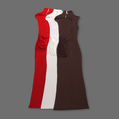 Draped Backless Maxi Dress HV0062