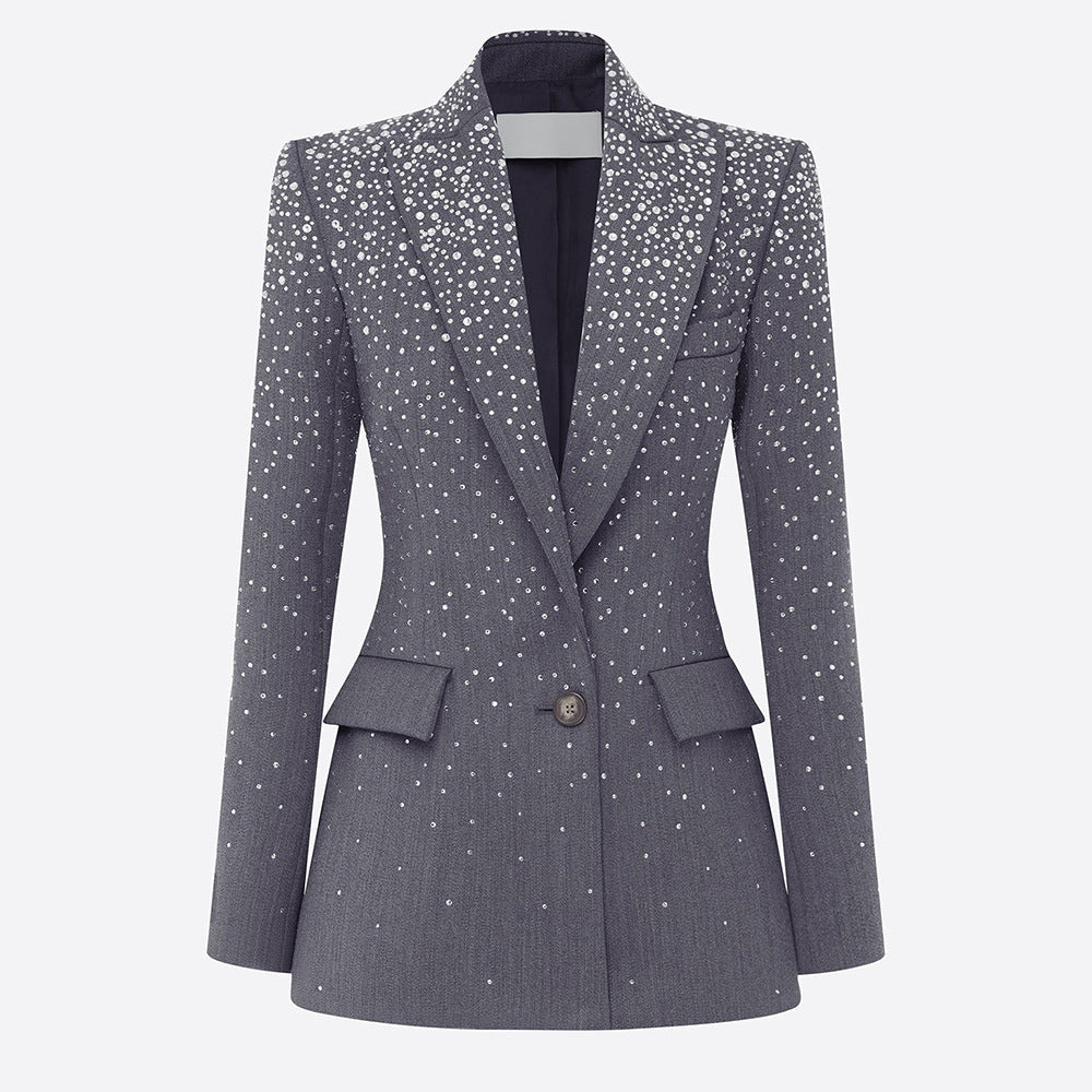 Crystal Embellished Suit Grey HV3064