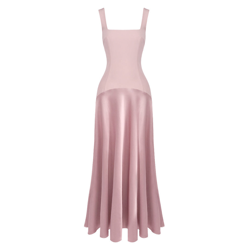 Silk Insert A Line Maxi Dress  HV0085