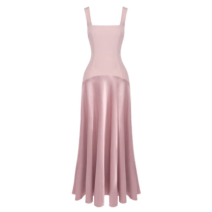 Silk Insert A Line Maxi Dress  HV0085
