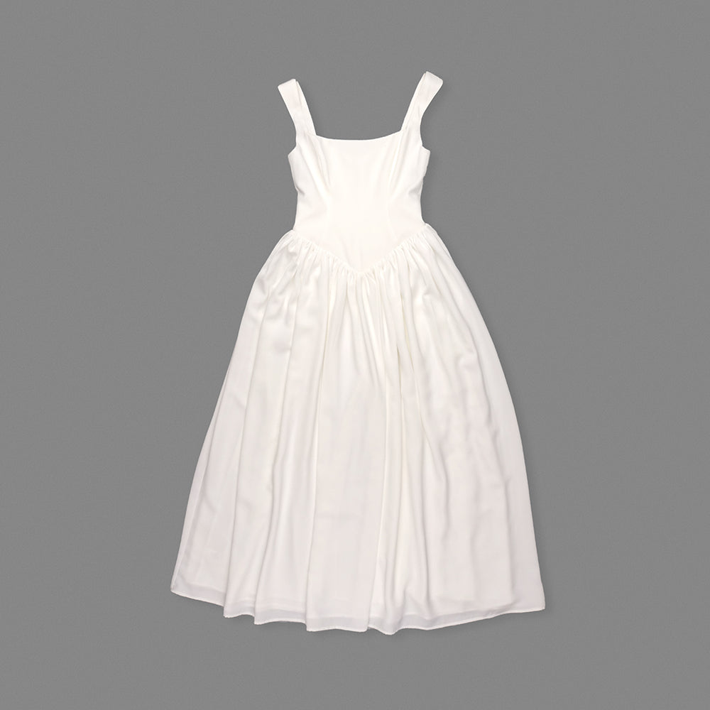 Structured A Line Maxi Dress White HV0162