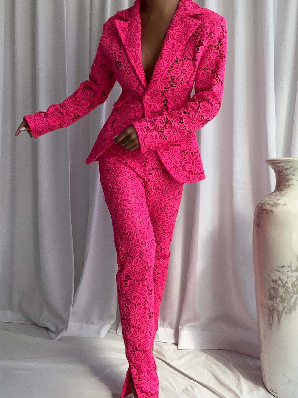 Floral Crochet Suit HV2890