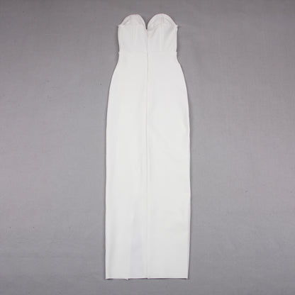 Strapless Rose Bustier Maxi Dress  HV9592