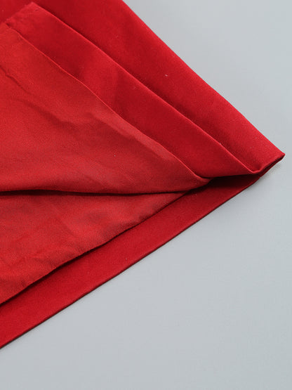 Strapless Bow Detail Midi Dress Red