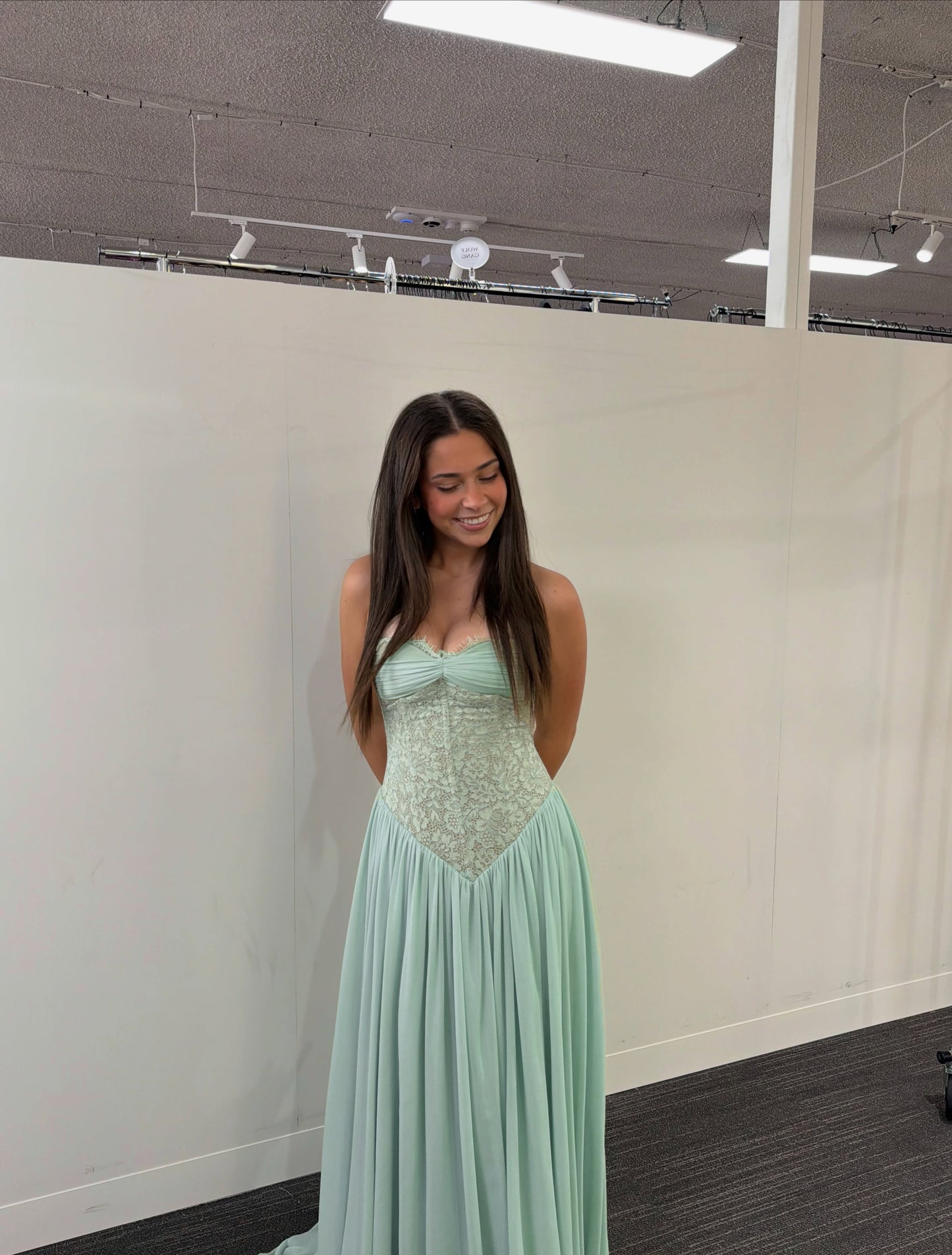 Halter Lace Corset A Line Maxi Dress HV0149