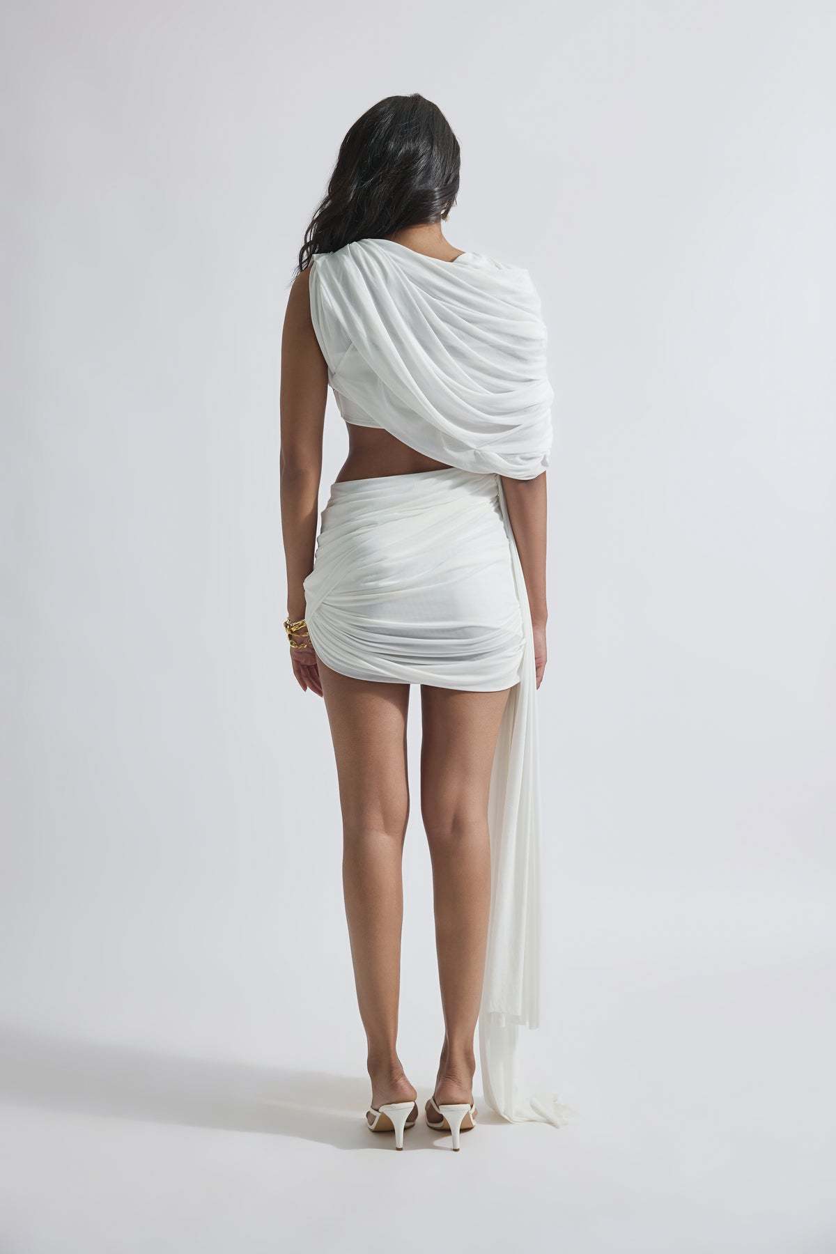 Draped Two Piece Dress White HV2722