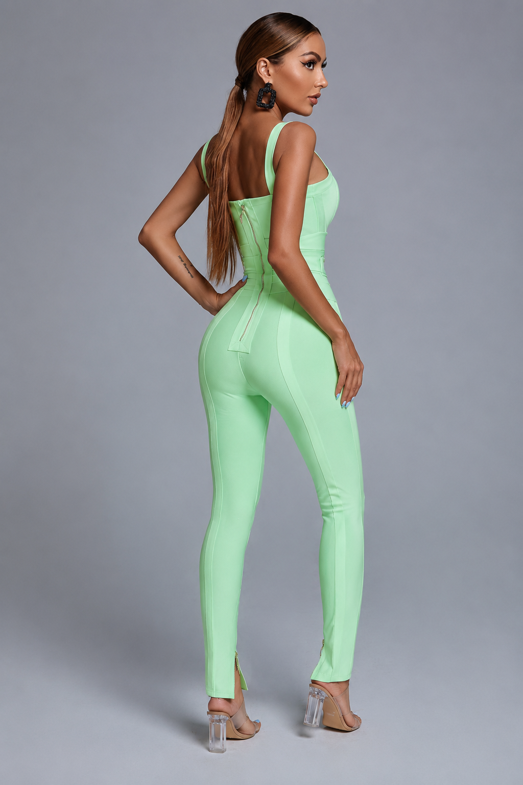 Tie Detail Jumpsuit Mint HV3124