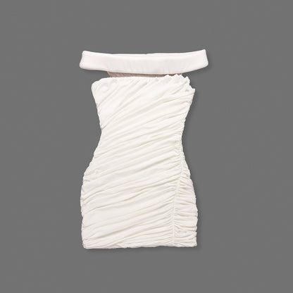 Bardot Draped Dress White HV0094