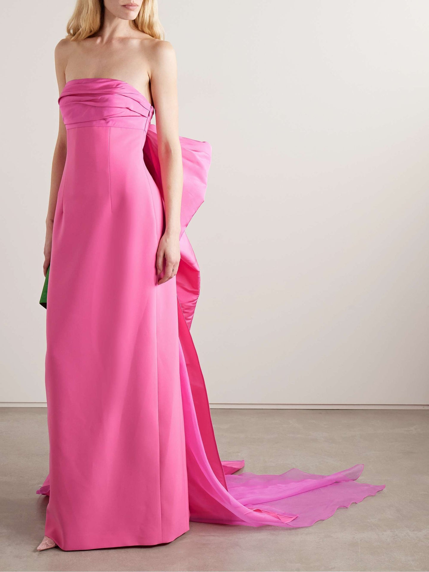 Strapless Bow Detail Maxi Dress Pink HV2720