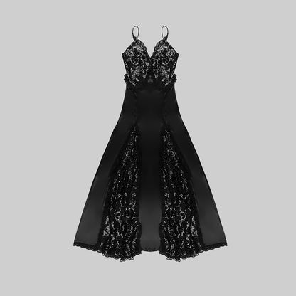 Sequined Lace A Line Maxi Dress HV9854
