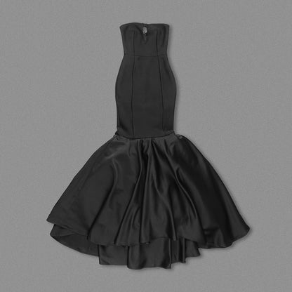 Strapless Mermaid Maxi Dress Black HV2078