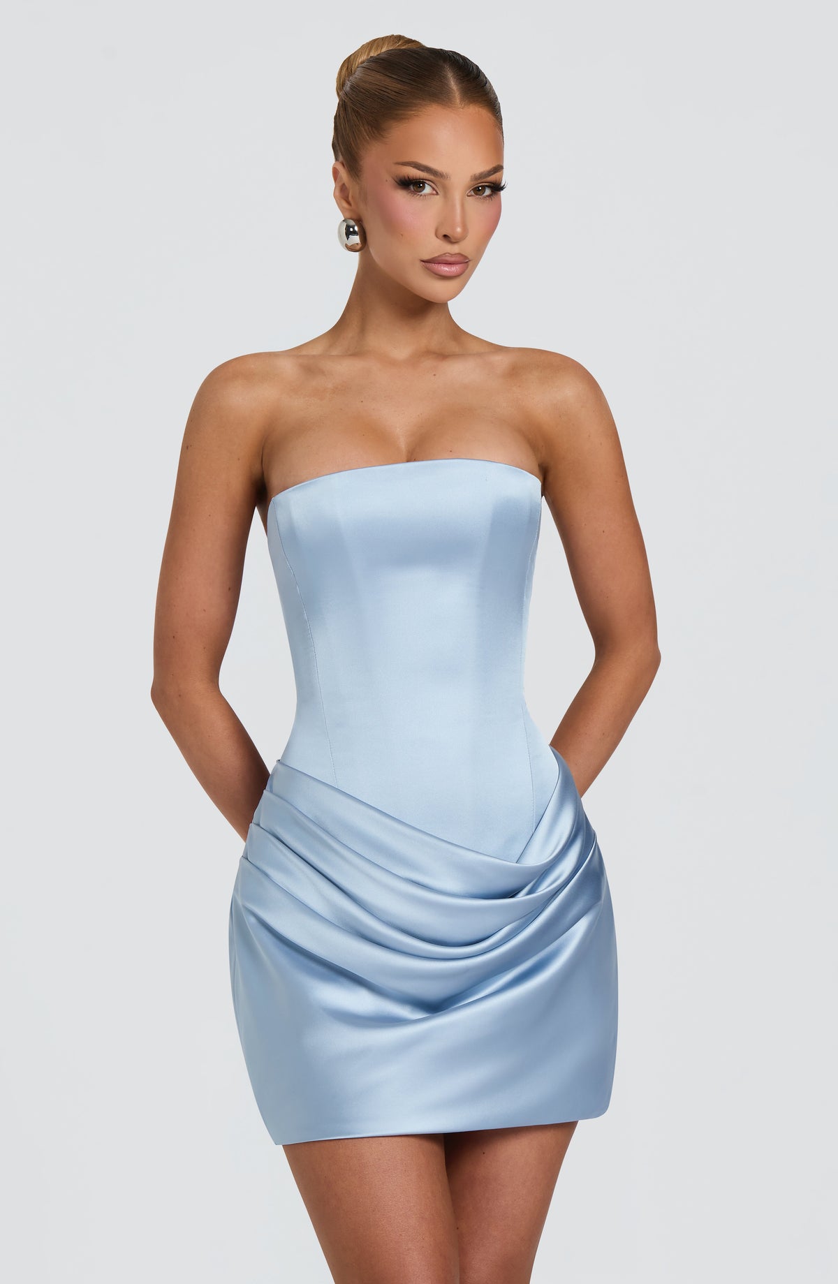 Draped Bardot Corset Dress HV3206