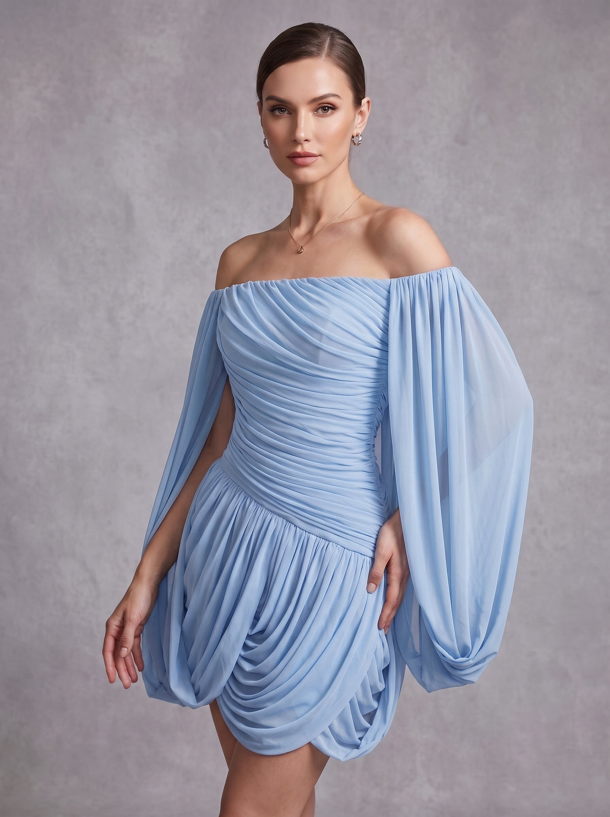Draped Bardot Dress HV3217