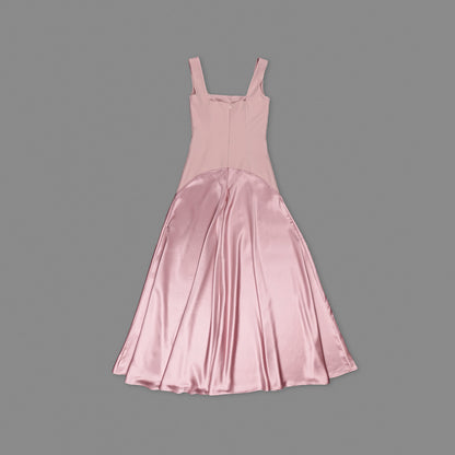 Silk Insert A Line Maxi Dress  HV0085