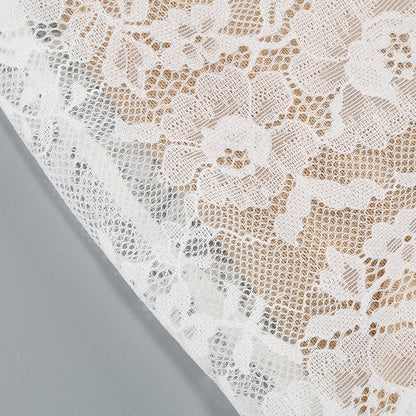 Long Sleeve Structured Lace Dress White