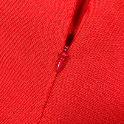 Crystal Draped Maxi Dress Red