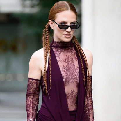 Halter Lace Insert Maxi Dress Plum HV1930