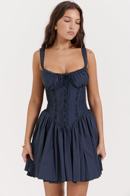 Lace Insert A Line Corset Dress HV3048
