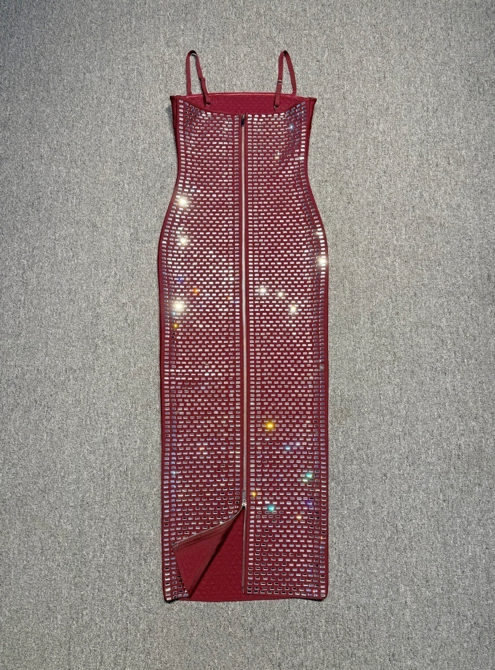 Embellished Maxi Dress Burgundy HV2725